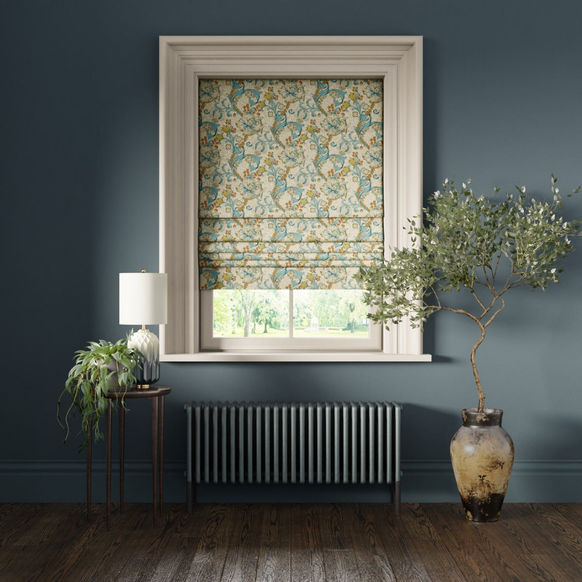 Clarke & Clarke Golden Lily Linen Teal