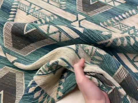 Tex Ex 2688 Inca Ikat  FR Chenille Aqua