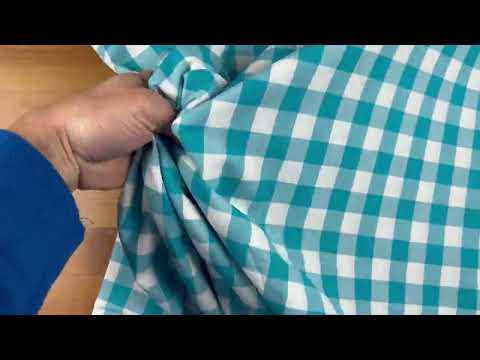 C782 17mm Woven Cotton Gingham Turquoise
