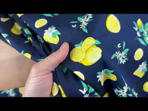 C780 Summer Lemon Cotton Poplin Navy