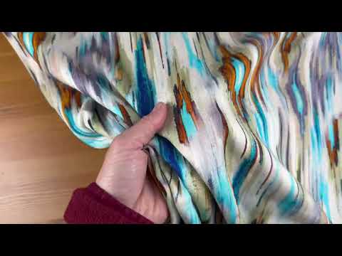 Waterfall Linen Viscose Blue Multi C793
