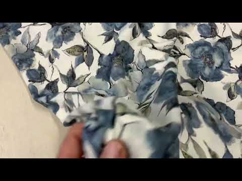 C802 Night Rose Floral Viscose Linen