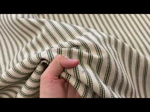 S280 Forest Green Rustic Country Ticking Stripe 