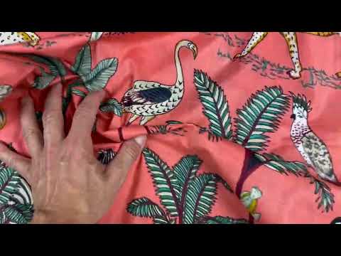H404 Animal Jungle Coral Cotton