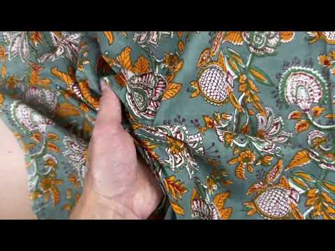 H405 Jaipur Flower Block Print Grey