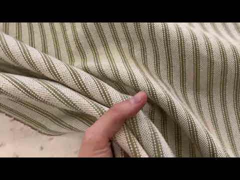 S283 Lime Green Rustic Country Ticking Stripe 