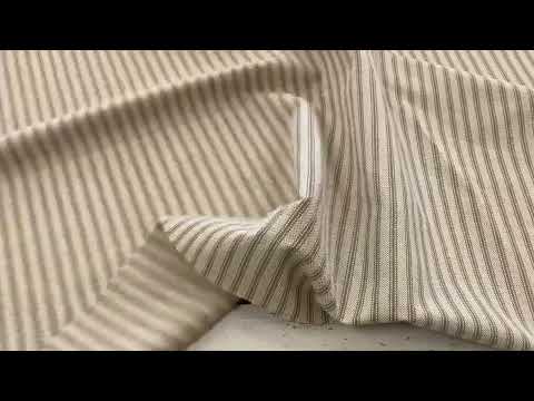 S282 Taupe Rustic Country Ticking Stripe 