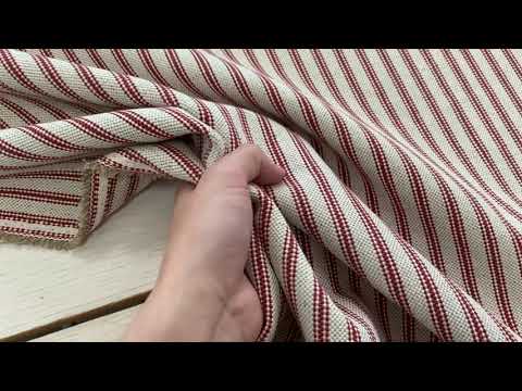 S281 Red Rustic Country Ticking Stripe 
