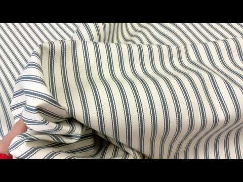 S121 French Woven Ticking Teal