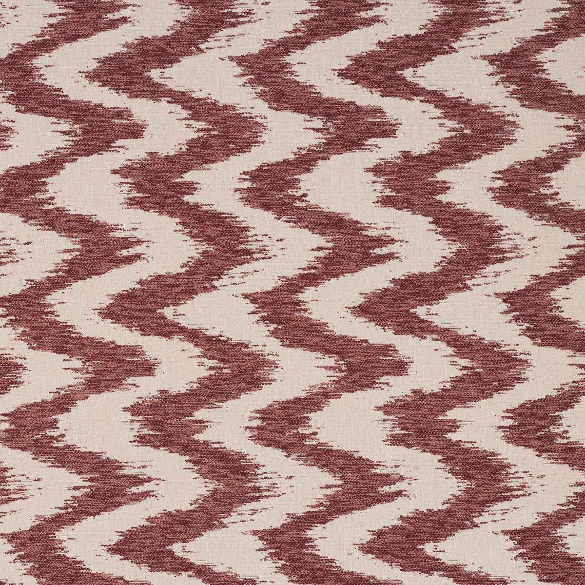 iLiv Ceyara Burgundy fabric featuring a contemporary woven zig zag pattern in rich burgundy, with a textured cotton mix finish