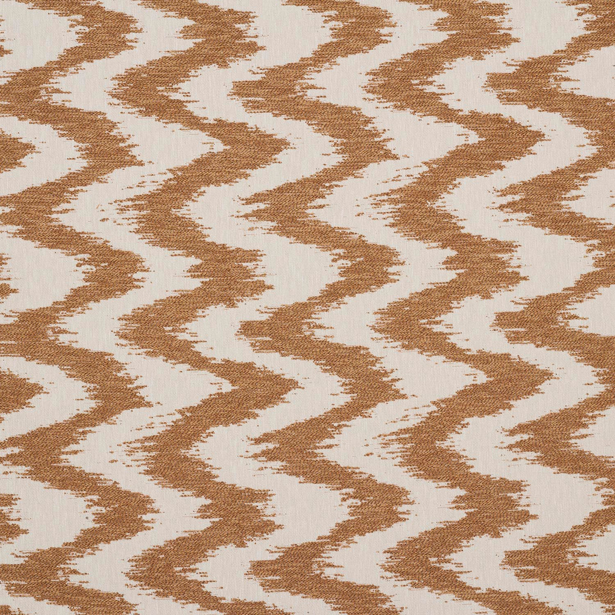 iLiv Ceyara Henna fabric featuring a contemporary woven zig zag pattern in rich orange, with a textured cotton mix finish