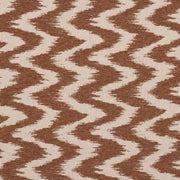 iLiv Ceyara Henna fabric featuring a contemporary woven zig zag pattern in rich orange, with a textured cotton mix finish