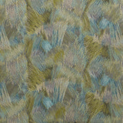 iLiv Emberley cedar fabric featuring a contemporary embroidered pattern in green tones.
