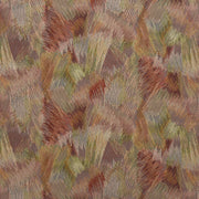 iLiv Emberley henna fabric featuring a contemporary embroidered pattern in rich brown and green tones.