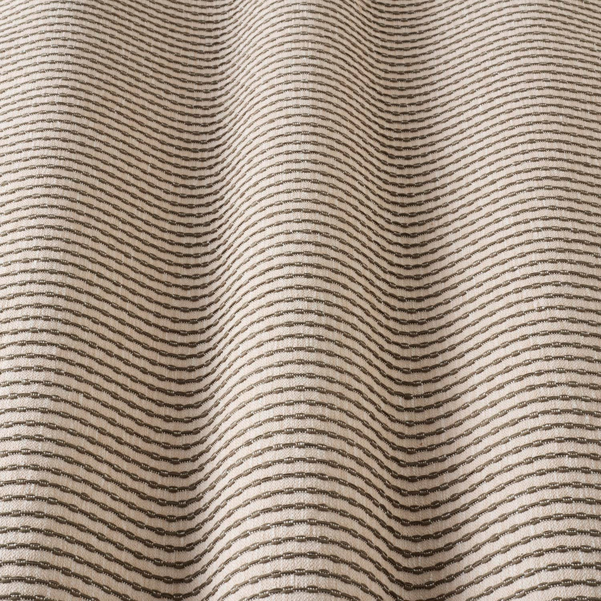 iLiv Sundara Cedar gathered fabric, a contemporary woven stripe cotton-mix upholstery and soft furnishing fabric in rich ochre tones from the Zafira collection.