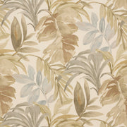 iLiv Tropique Stone contemporary fabric in neutral tones, featuring a stylish leaf design on a linen mix base cloth.