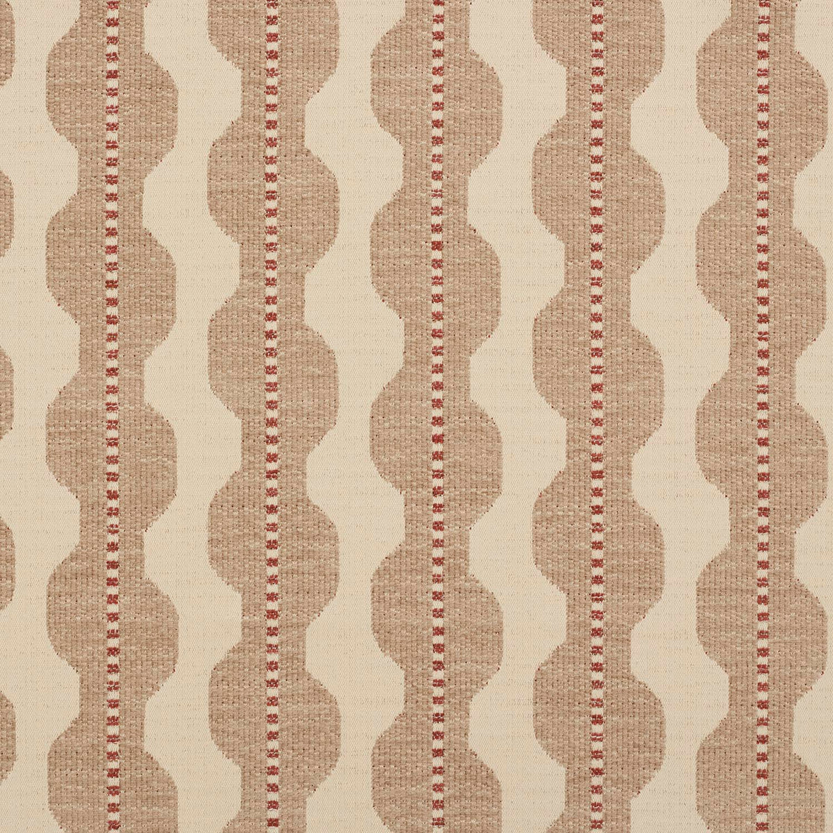 iLiv Zena burgundy fabric featuring a contemporary woven stripe pattern in neutral tones, with a textured cotton mix finish.