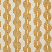 iLiv Zena ochre fabric featuring a contemporary woven stripe pattern in rich gold, with a textured cotton mix finish.