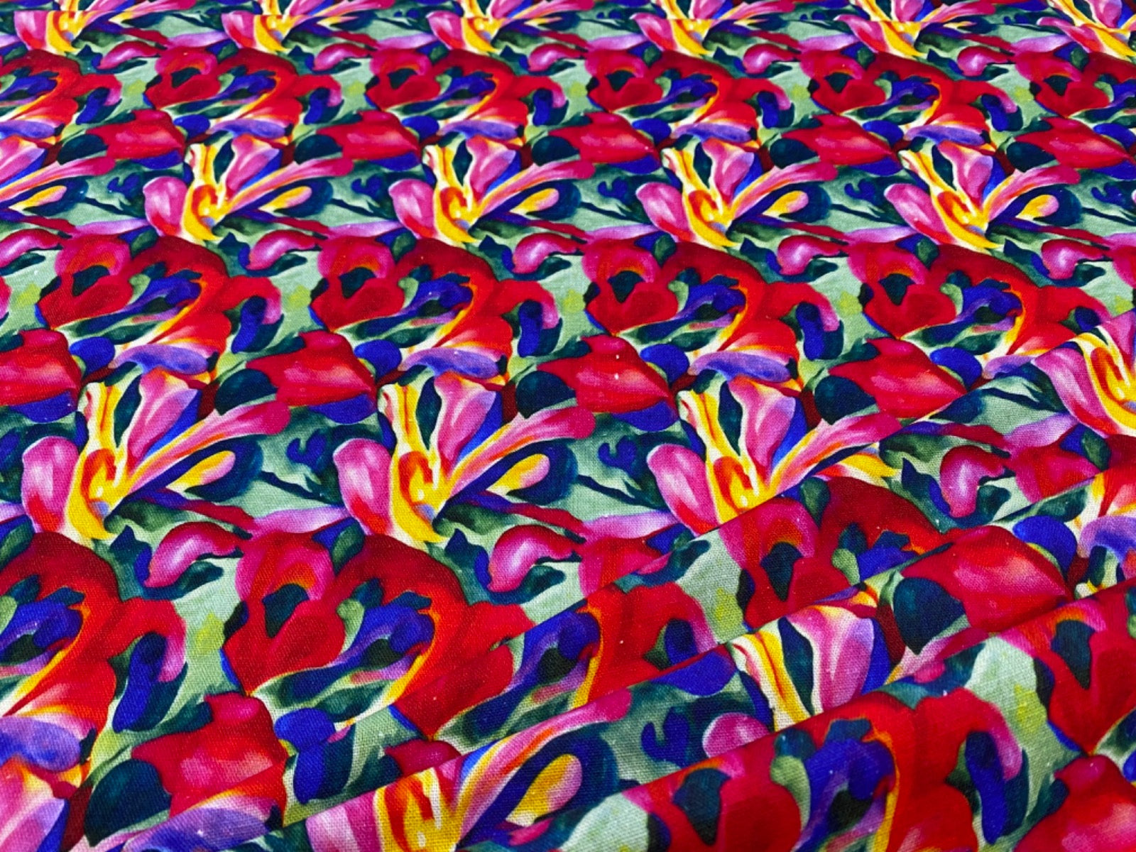i503 Abstract Floral Linen Multi