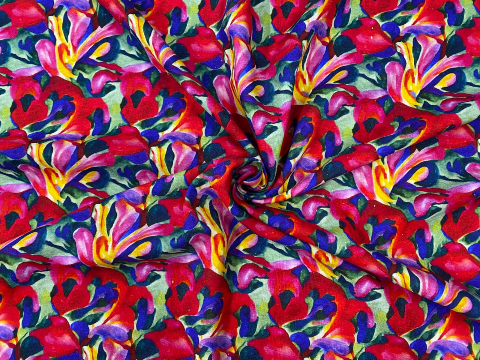 i503 Abstract Floral Linen Multi