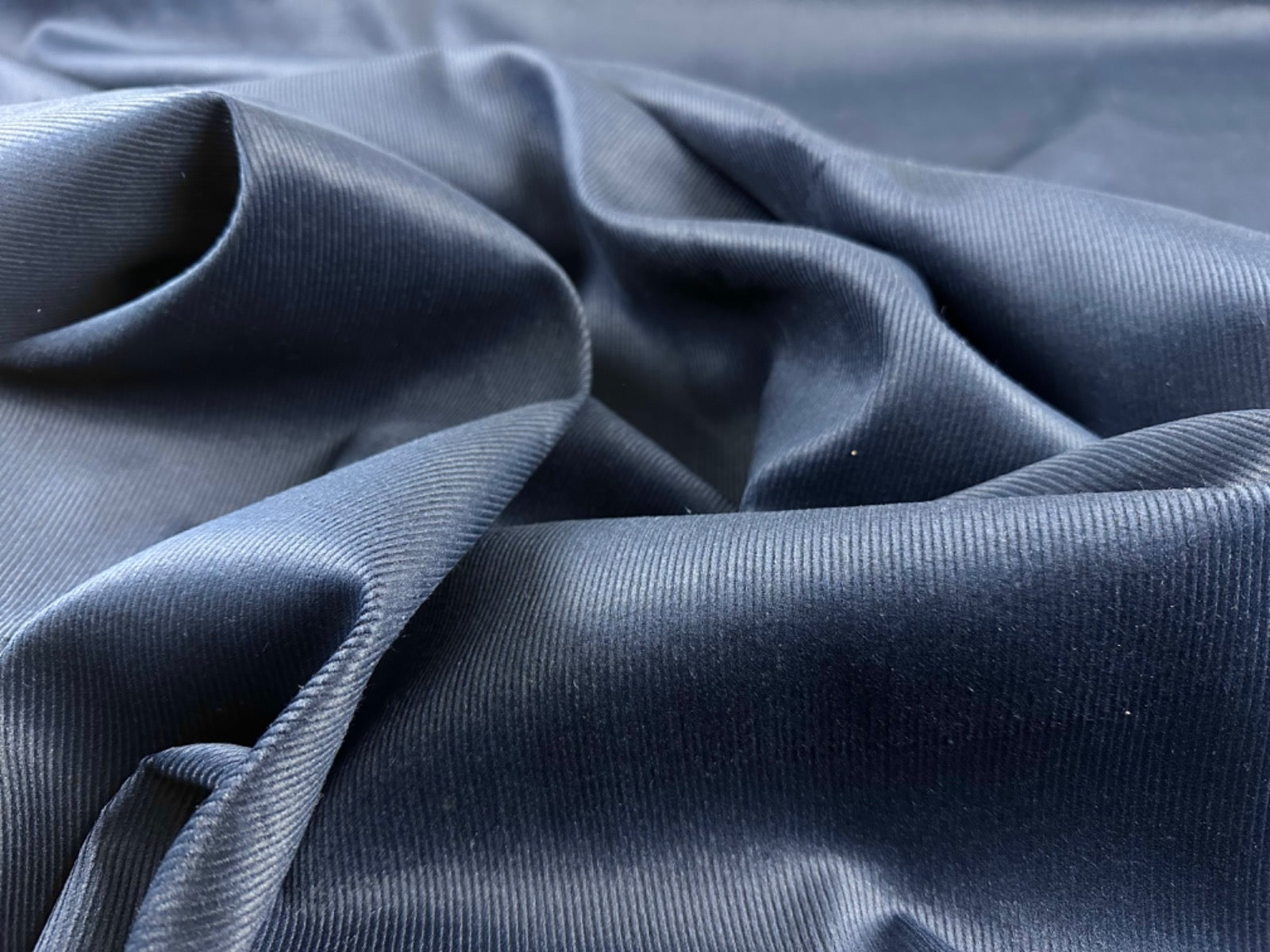 F369 Ex Designer Corduroy 12 Wale French Navy