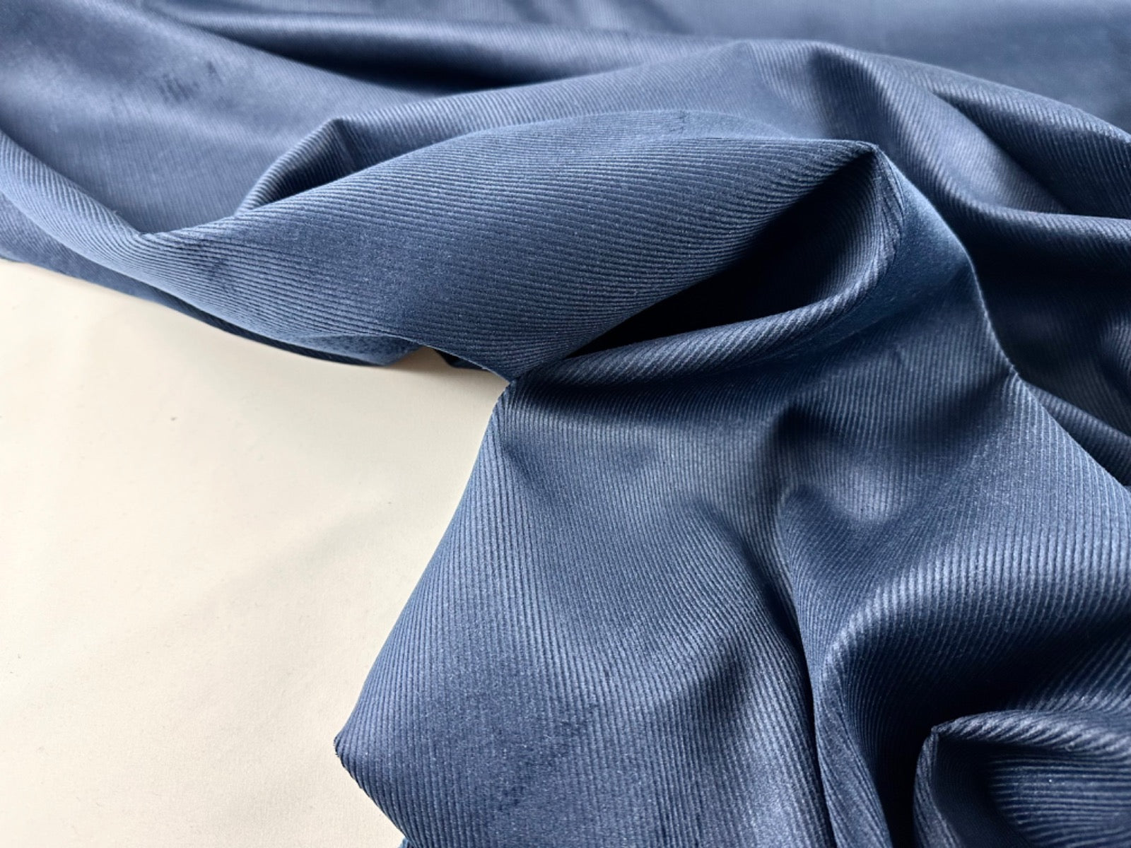 F369 Ex Designer Corduroy 12 Wale French Navy