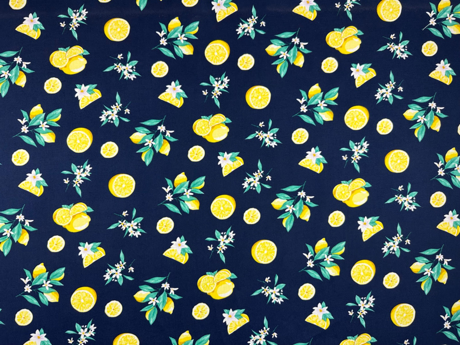 C780 Summer Lemon Cotton Poplin Navy