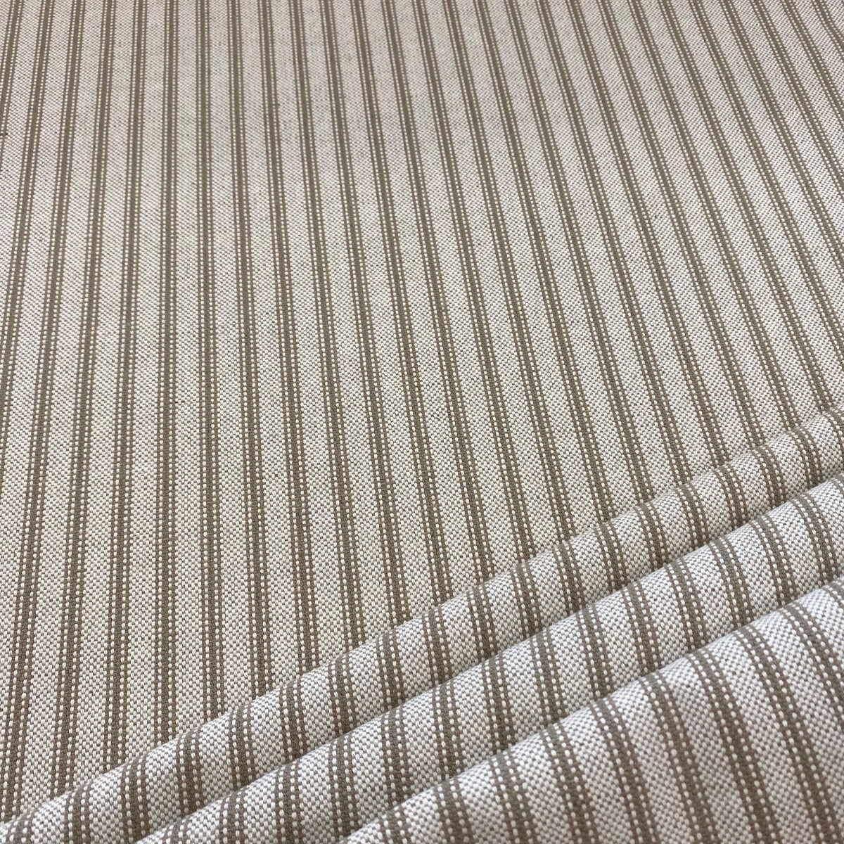S282 Taupe Rustic Country Ticking Stripe 