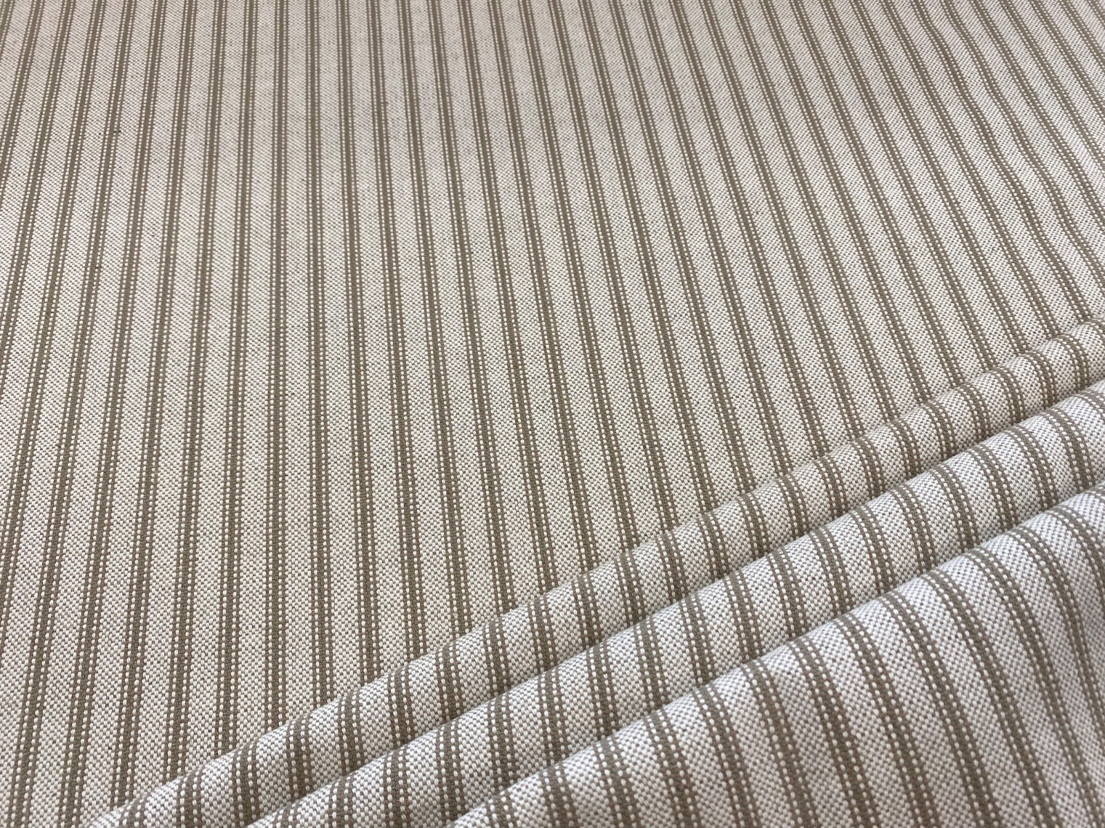 S282 Taupe Rustic Country Ticking Stripe 