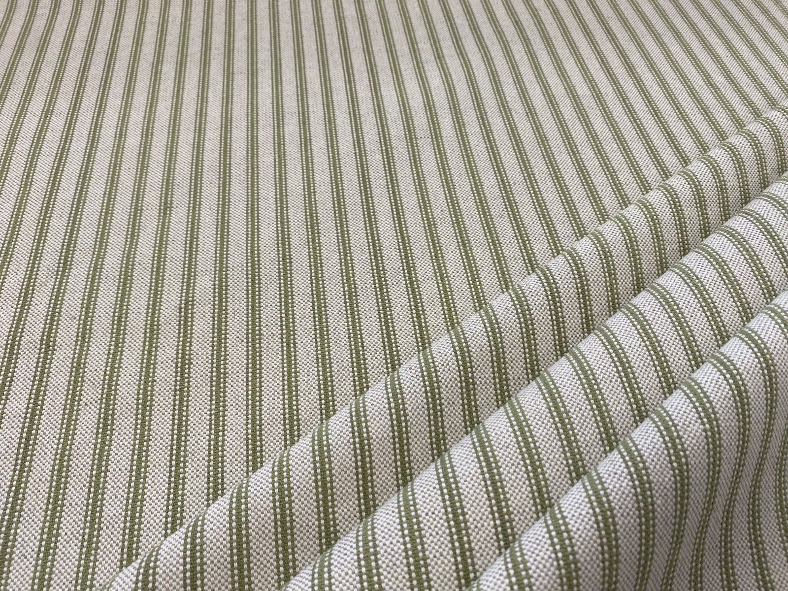 S283 Lime Green Rustic Country Ticking Stripe 