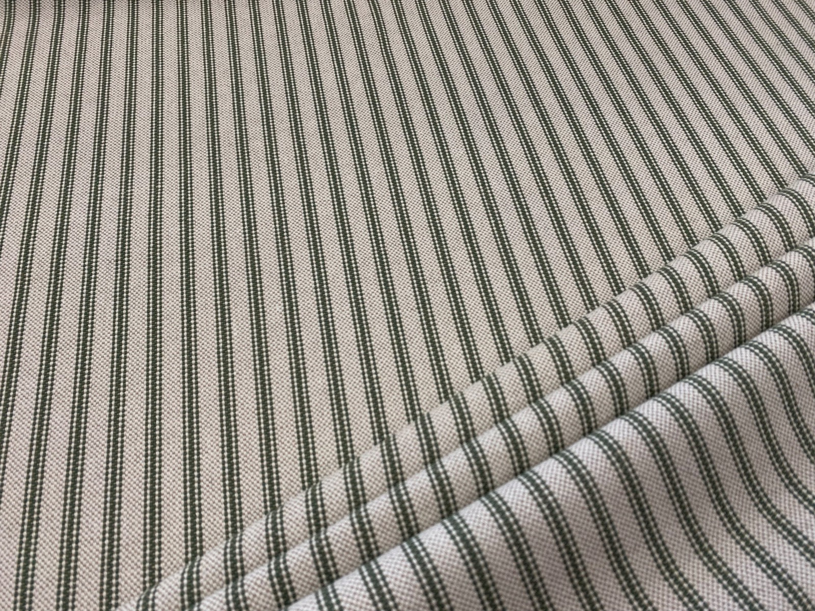 S280 Forest Green Rustic Country Ticking Stripe 