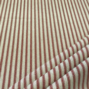 S281 Red Rustic Country Ticking Stripe 