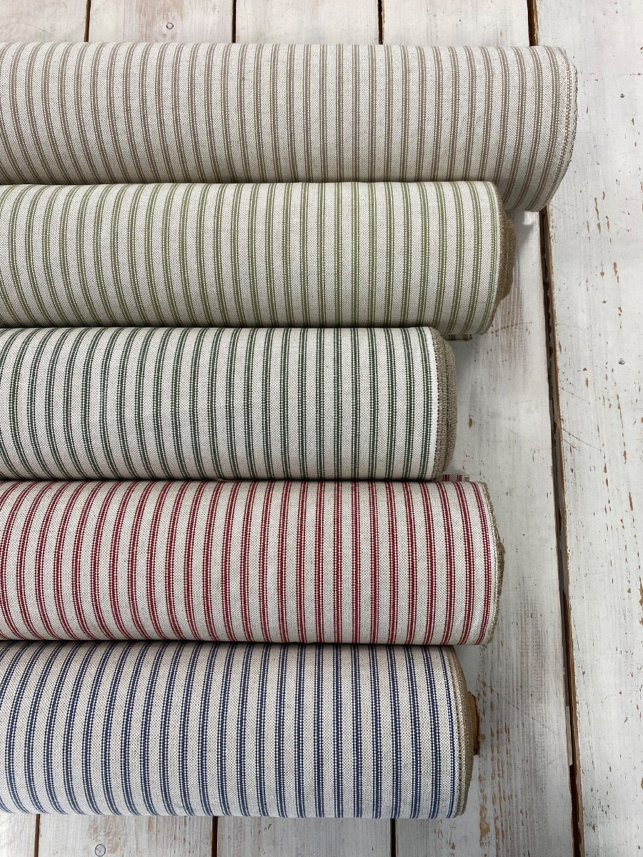 S279 Navy Rustic Country Ticking Stripe 
