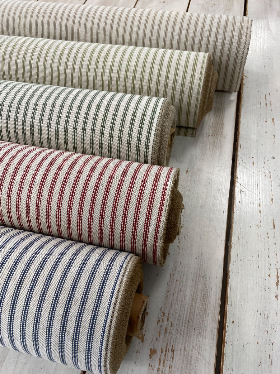 S280 Forest Green Rustic Country Ticking Stripe 