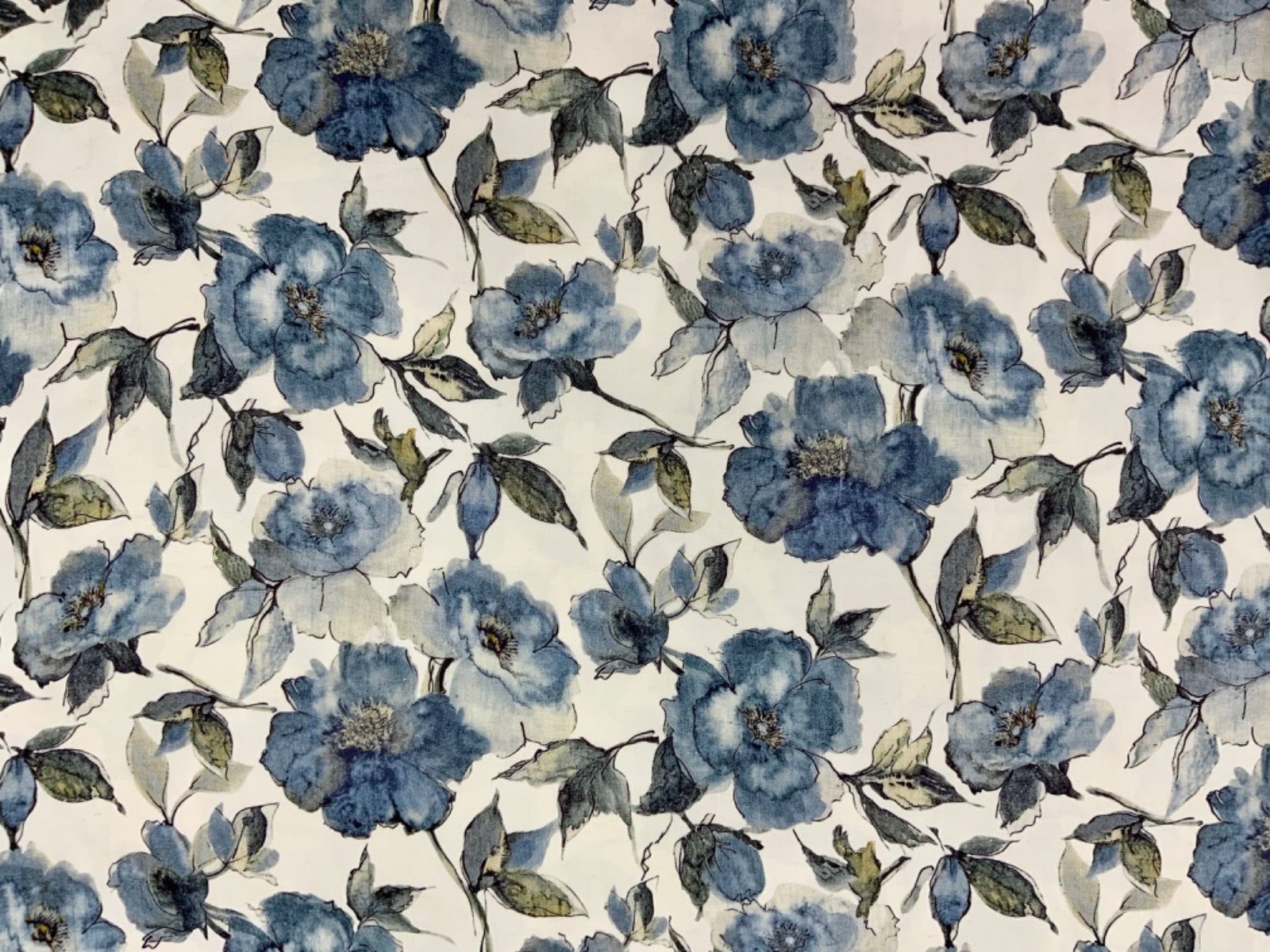 C802 Night Rose Floral Viscose Linen
