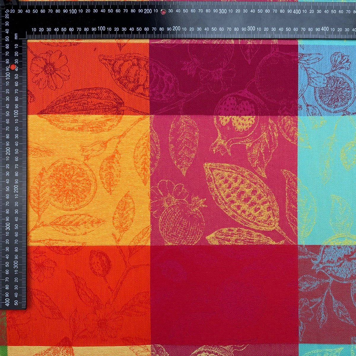 Provence Fruity Check Stain Resistant Fabric H414 Fabric Scale