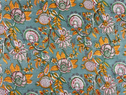 H405 Jaipur Flower Block Print Grey