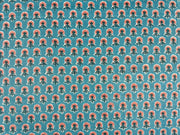 H402 Sun Flower Block Print Blue
