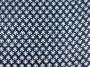 H401 Leaf Block Print Cotton Navy