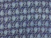 H400 Paisley Block Print Cotton Navy