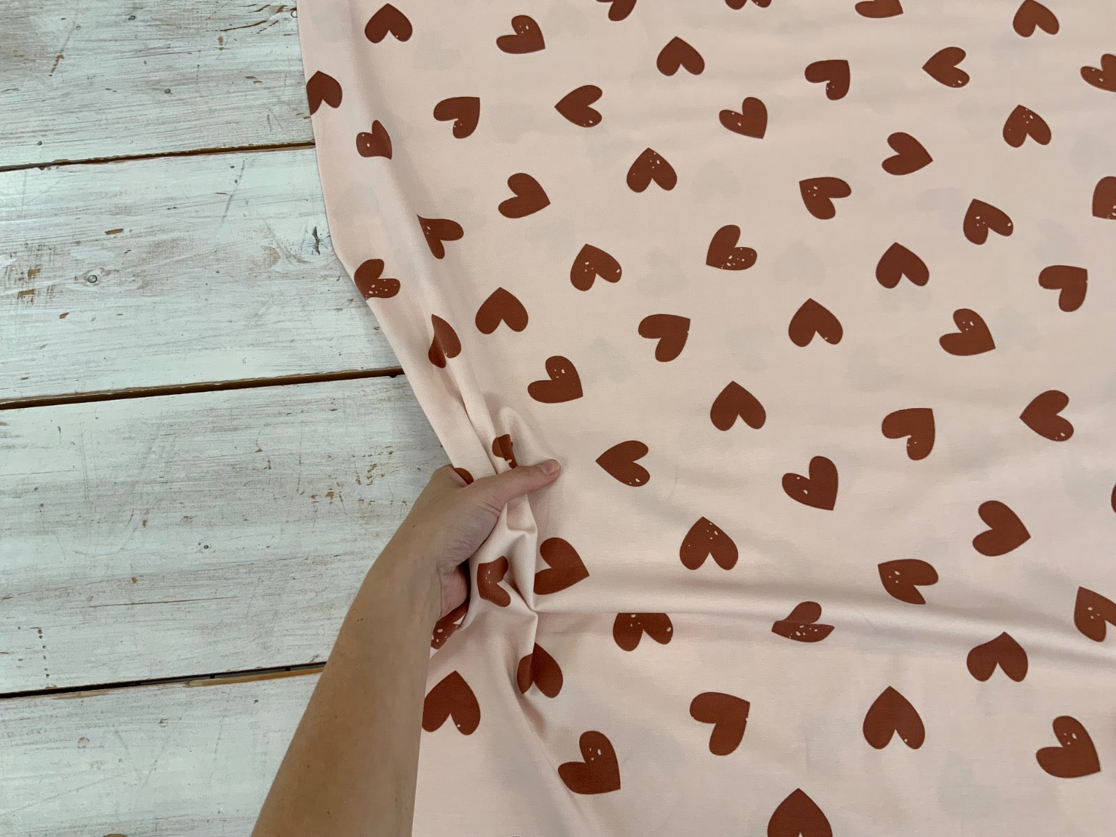 C821 Heart Jersey Soft Pink