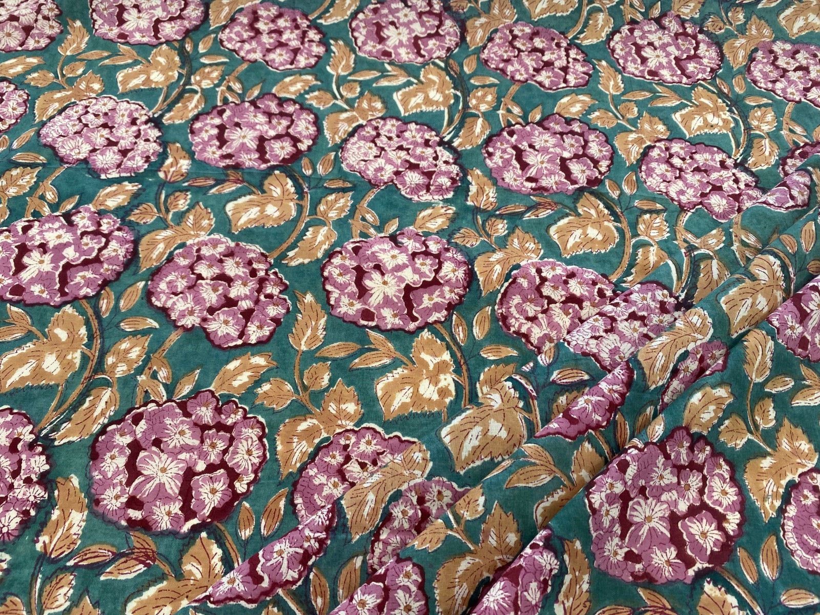 Pink City Hydrangea block print Tex ex 2910