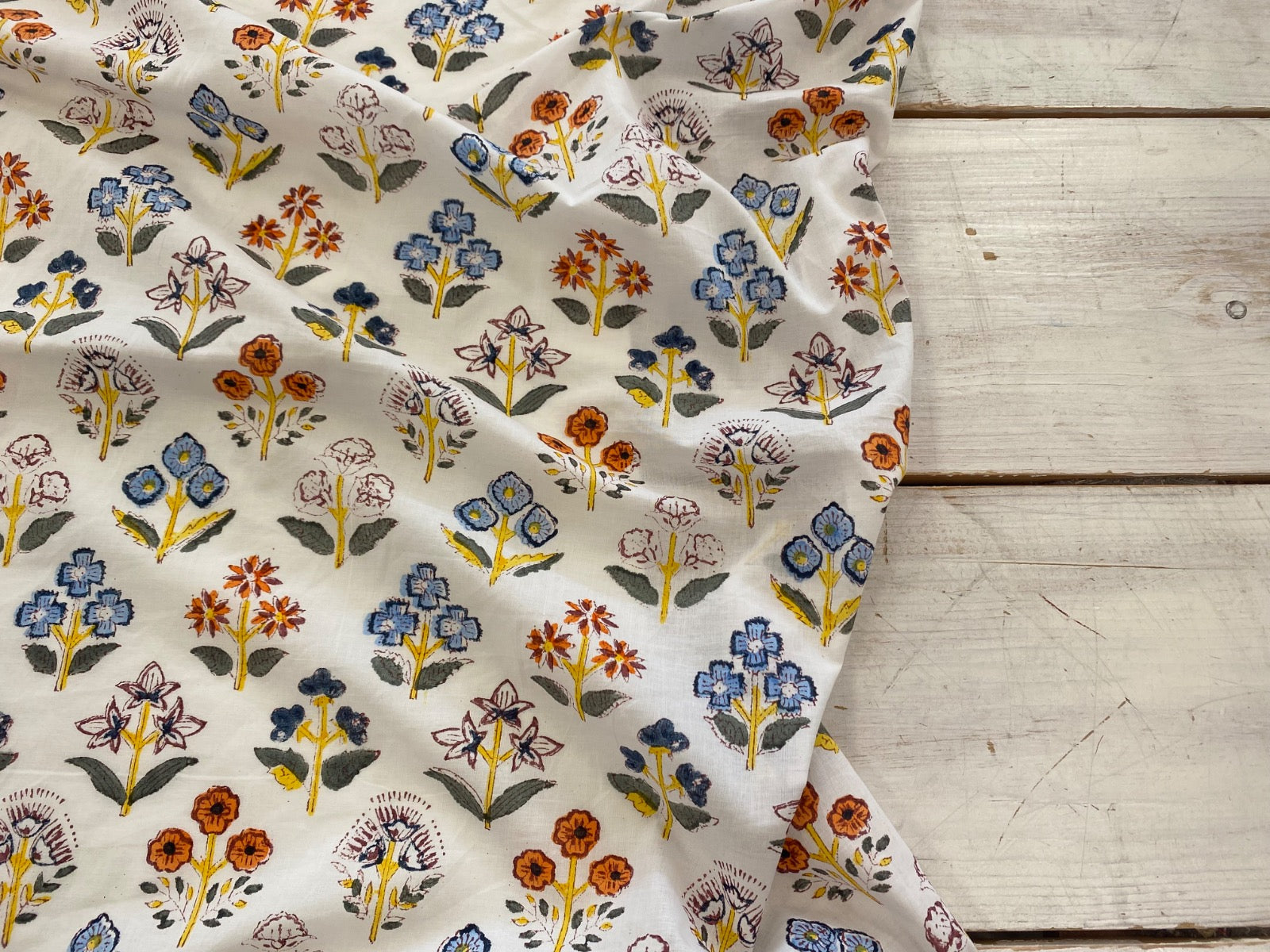 Agra Floral stamp block print Tex ex 2912