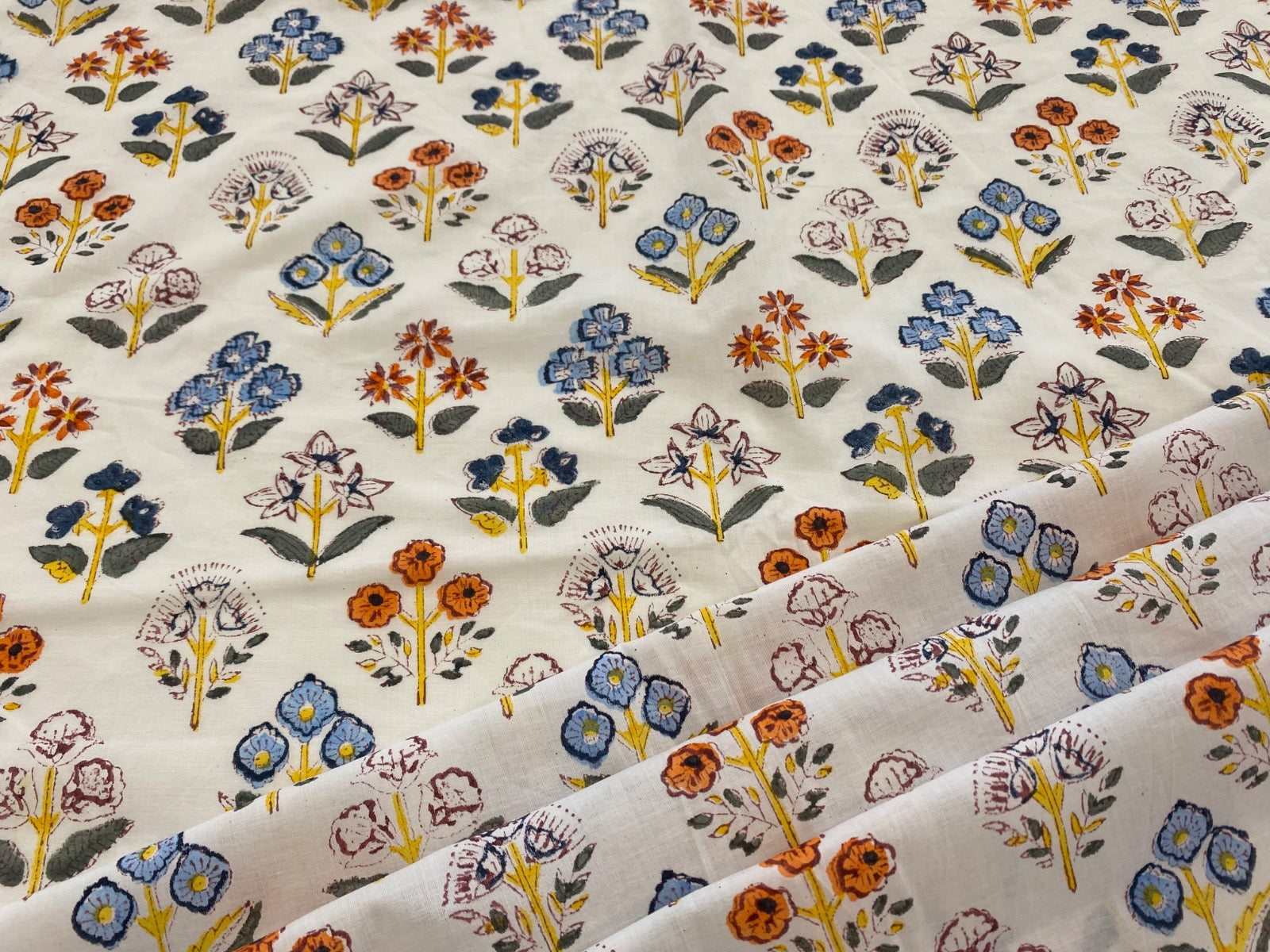 Agra Floral stamp block print Tex ex 2912