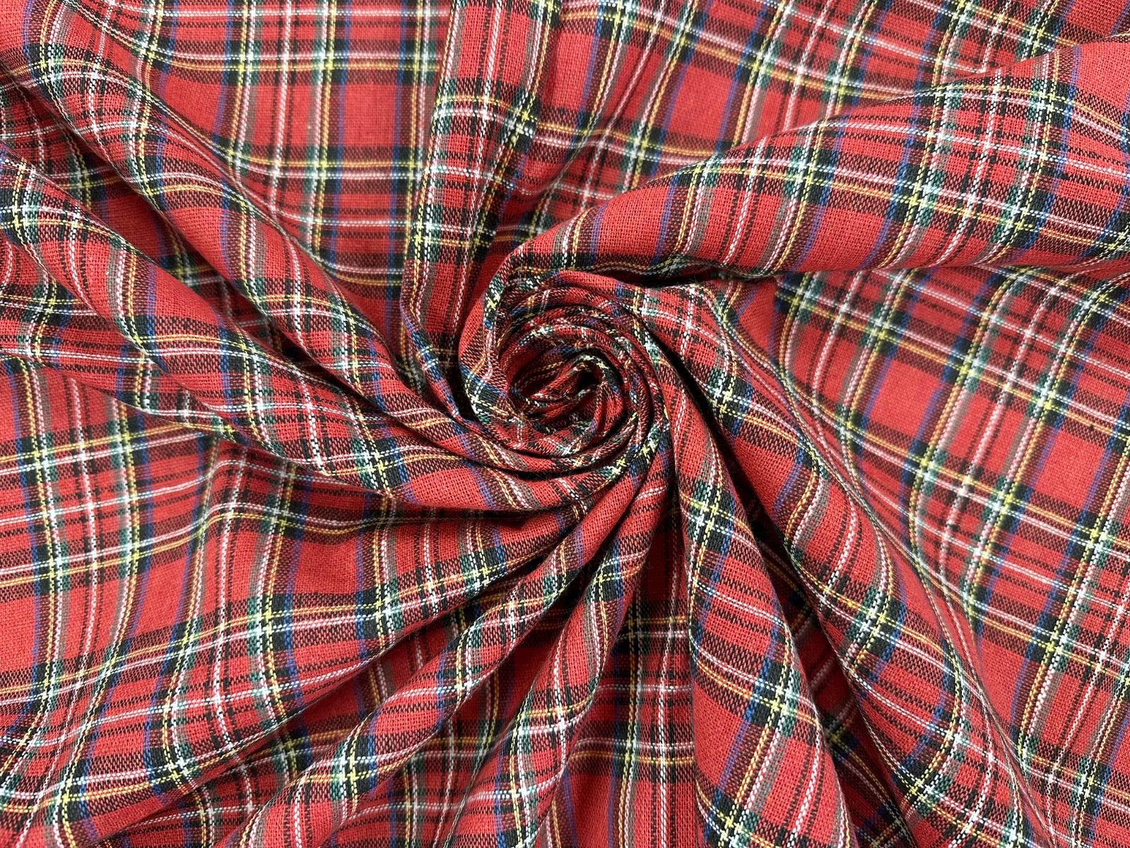 C827 Woven Christmas Tartan Red