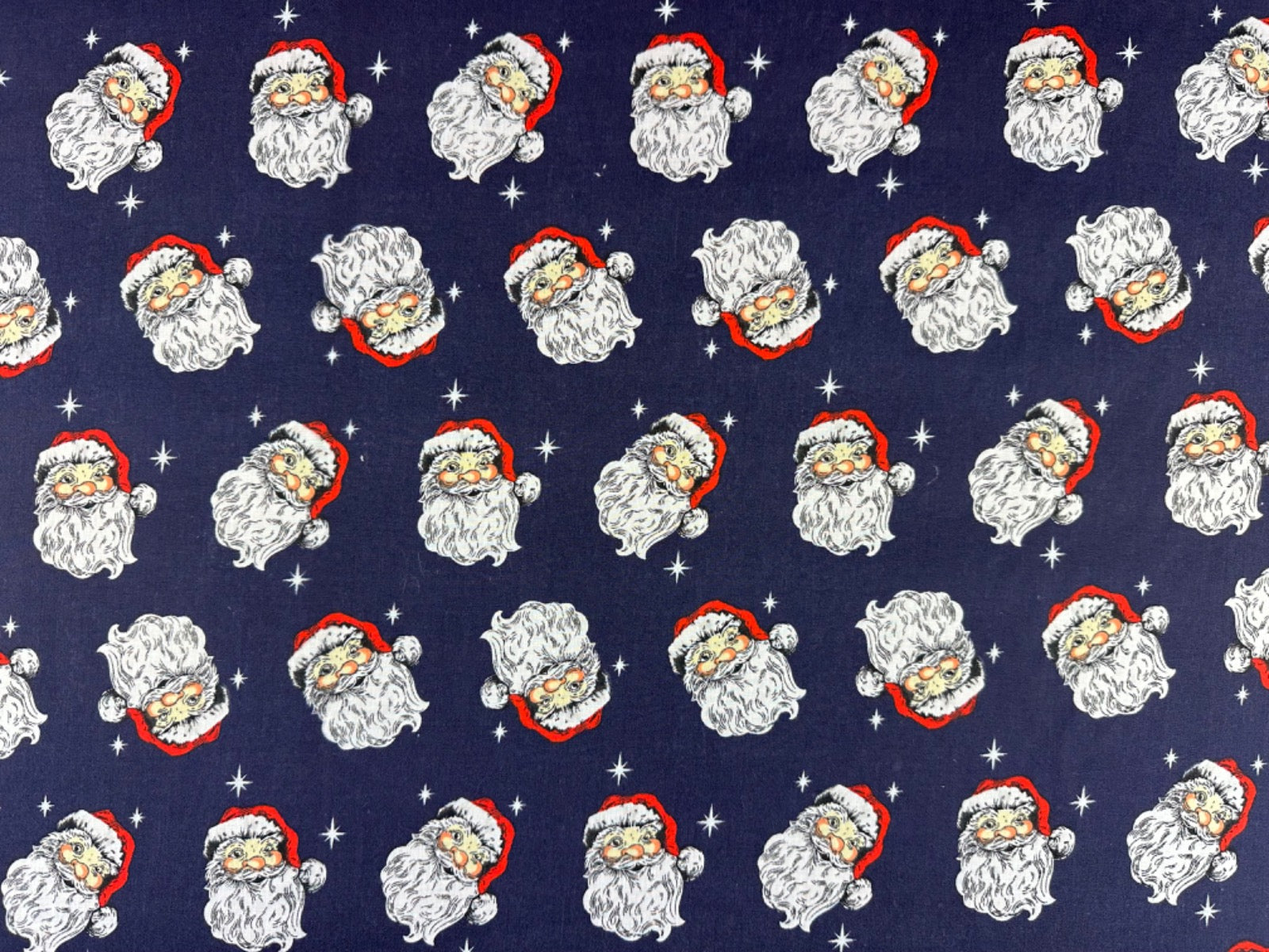 i341 Smiling Christmas Santa Navy