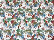 H378 Tropical Jungle Animals White Multi