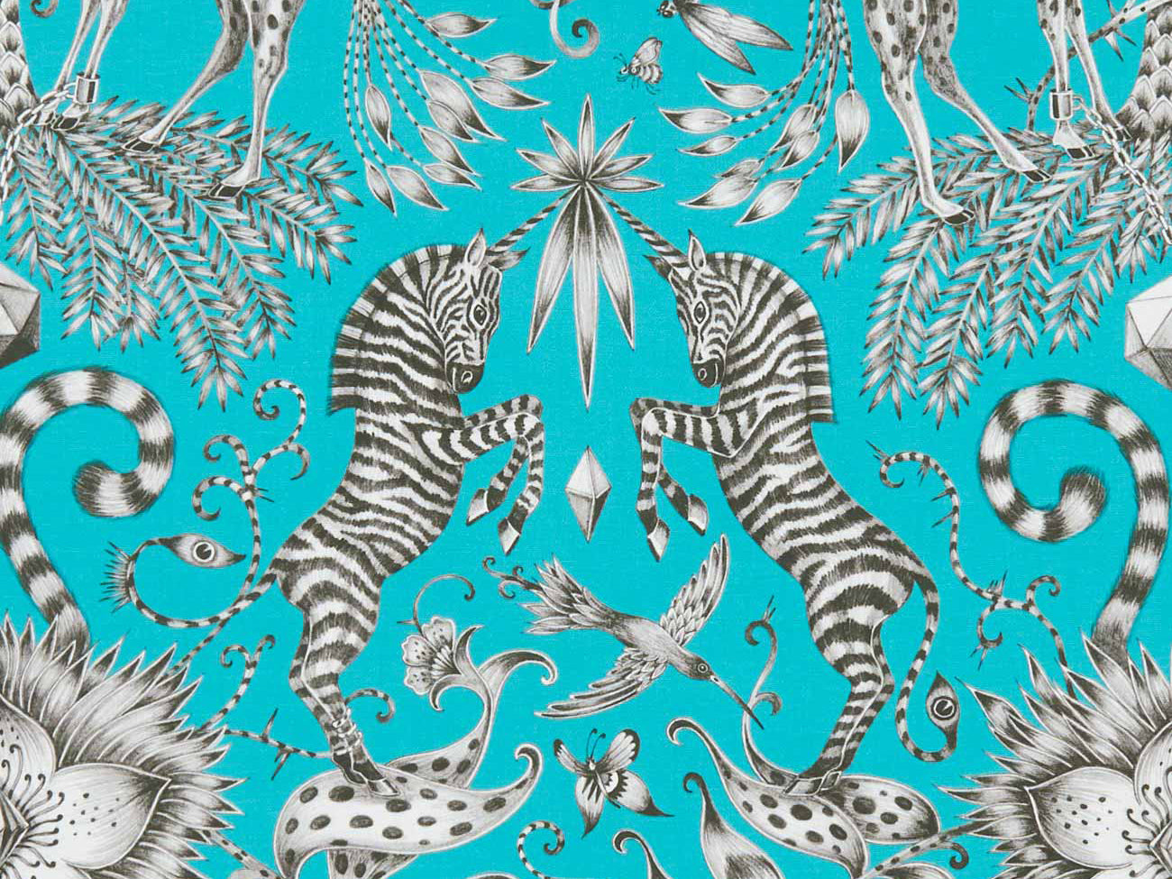 Clarke & Clarke Kruger Teal Velvet