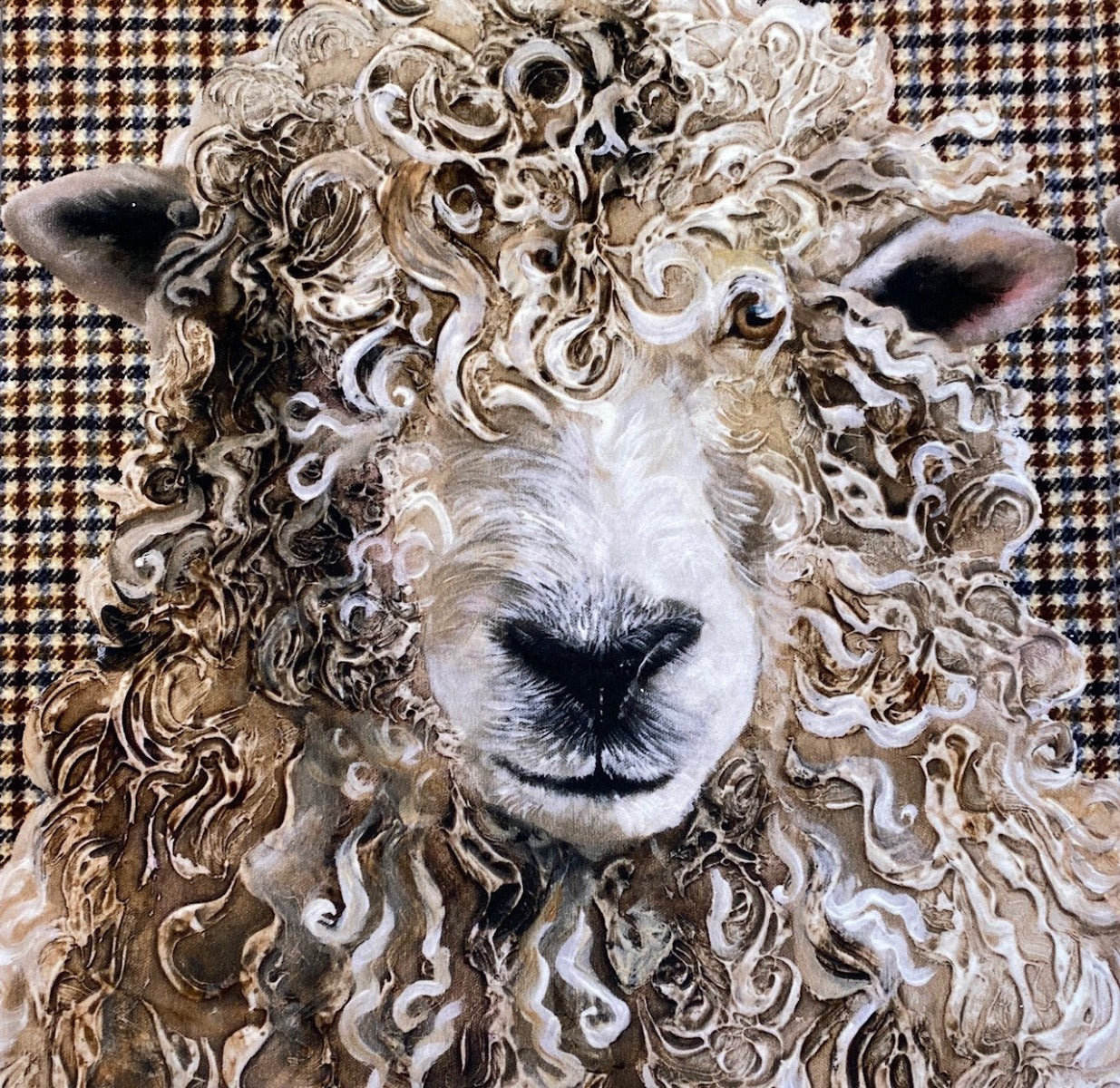 Longwool Ram Tweed Shimmer Velvet Cushion Panel