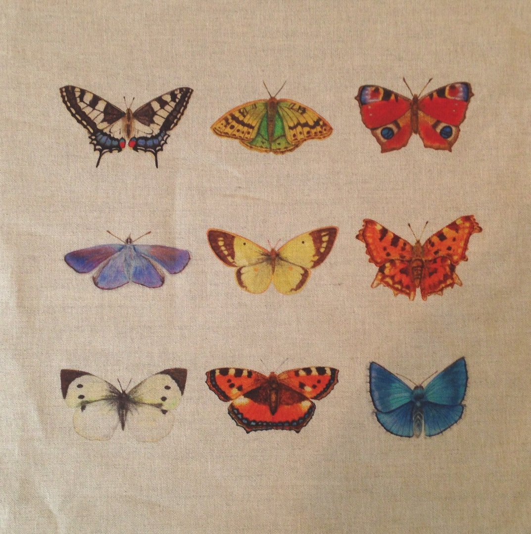 Multi British Butterflies Cushion Panel
